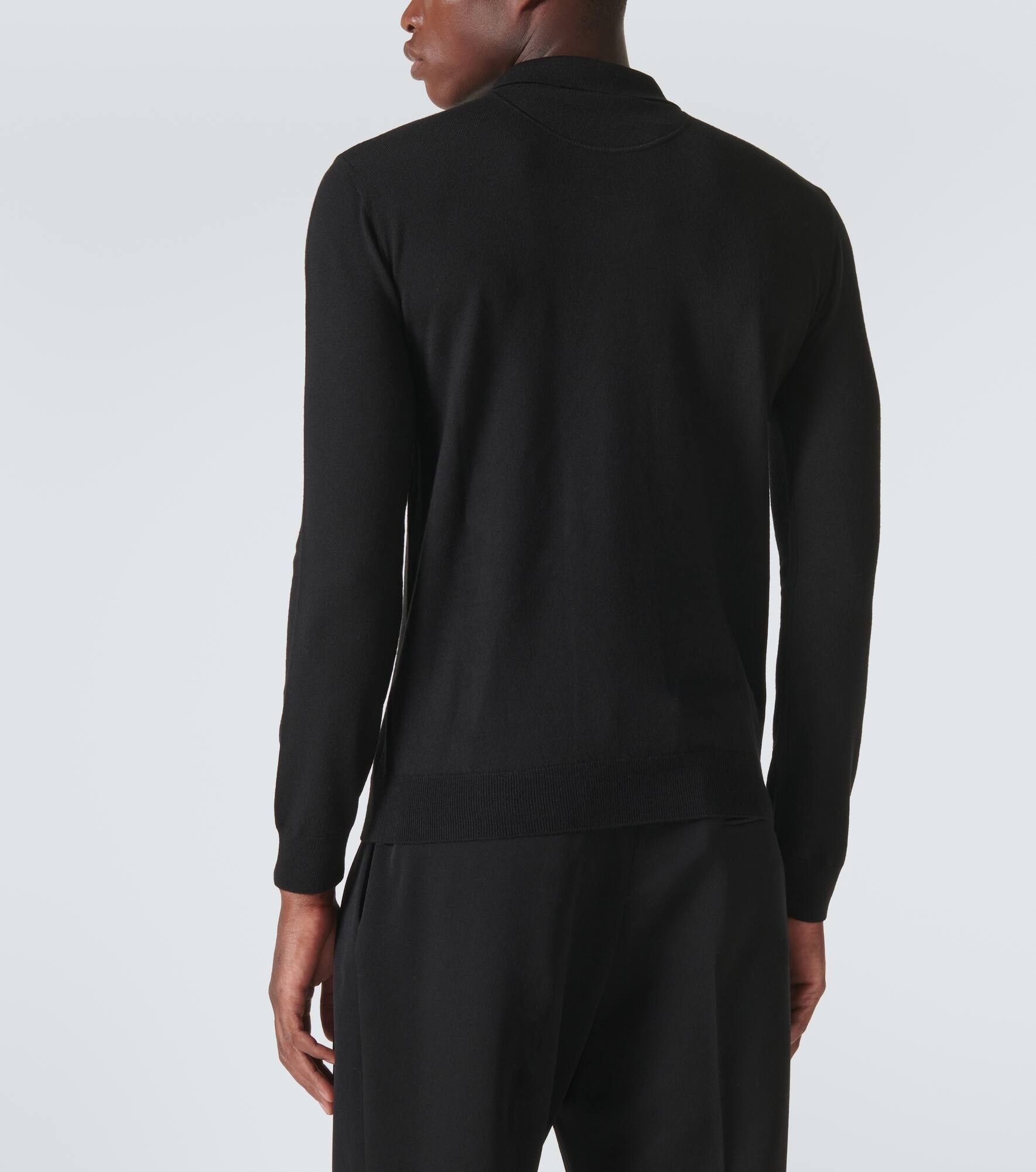 VGold wool-blend polo sweater - 4