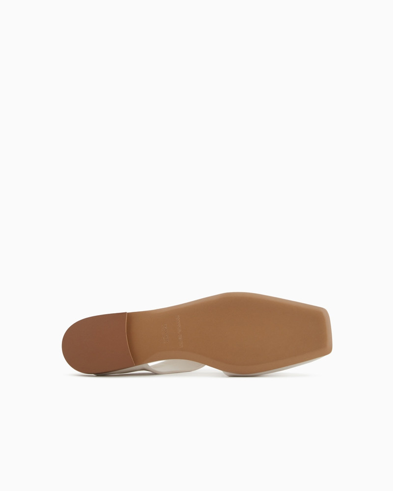 NAPPA-LEATHER MULES WITH METALLIC LOGO 6