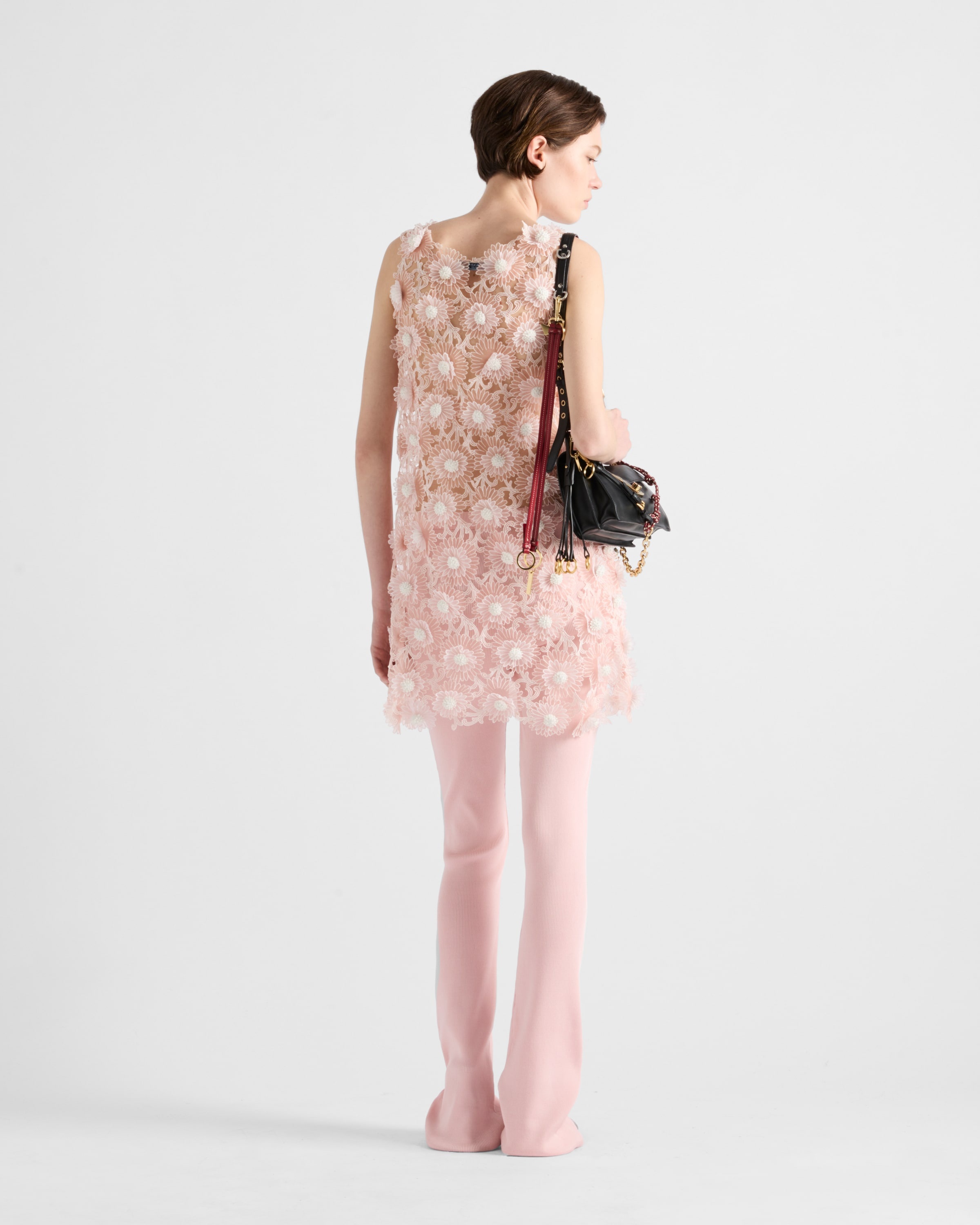 Guipure short dress with Dahlia embroidery - 5