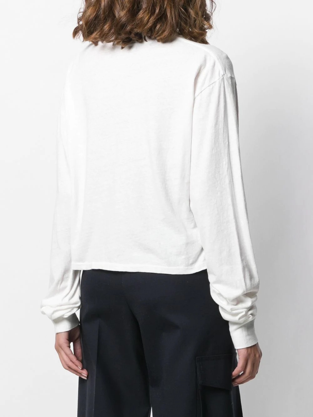 jersey long-sleeved cropped T-shirt - 4