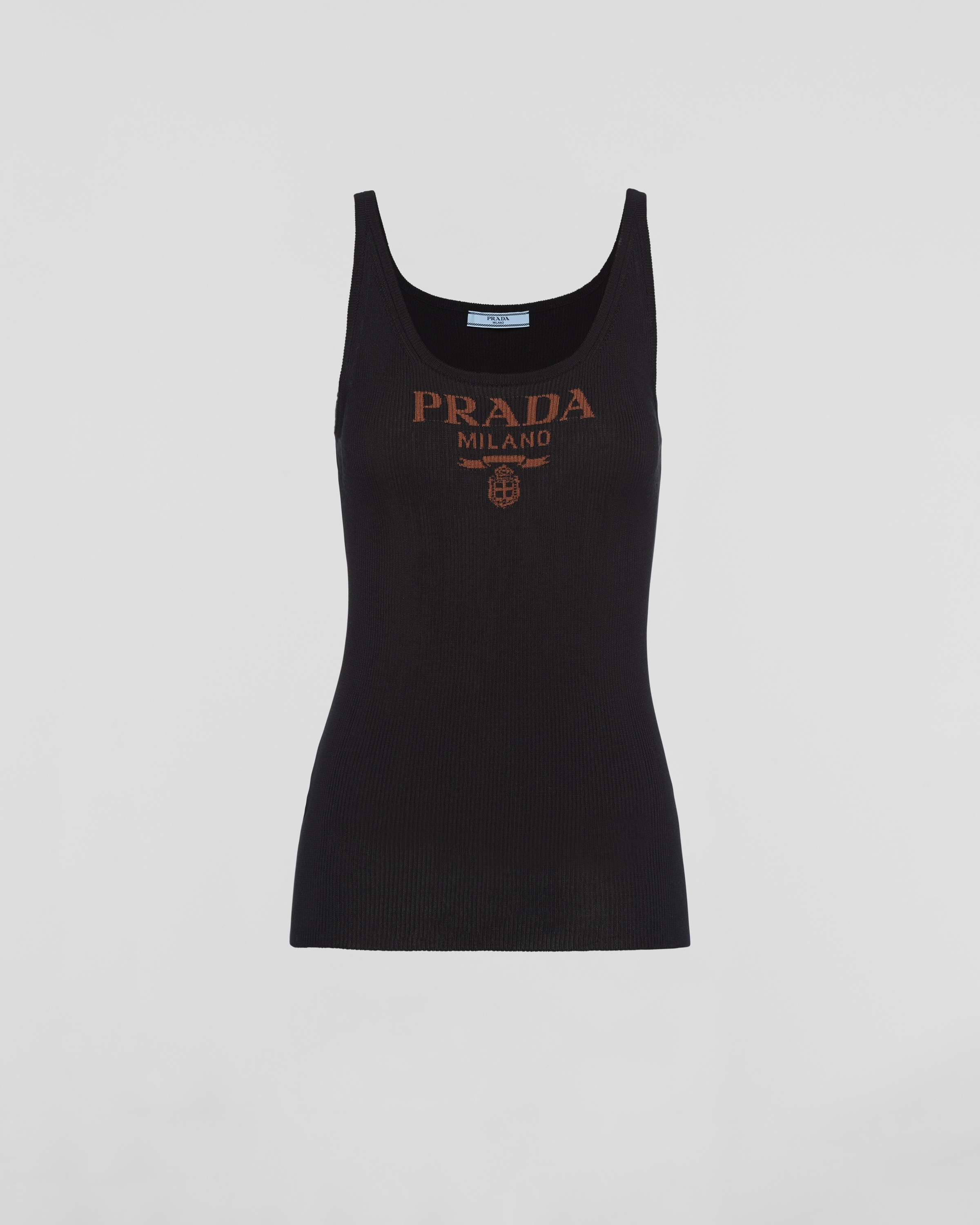 Prada - Crop-top with logo black - The Corner