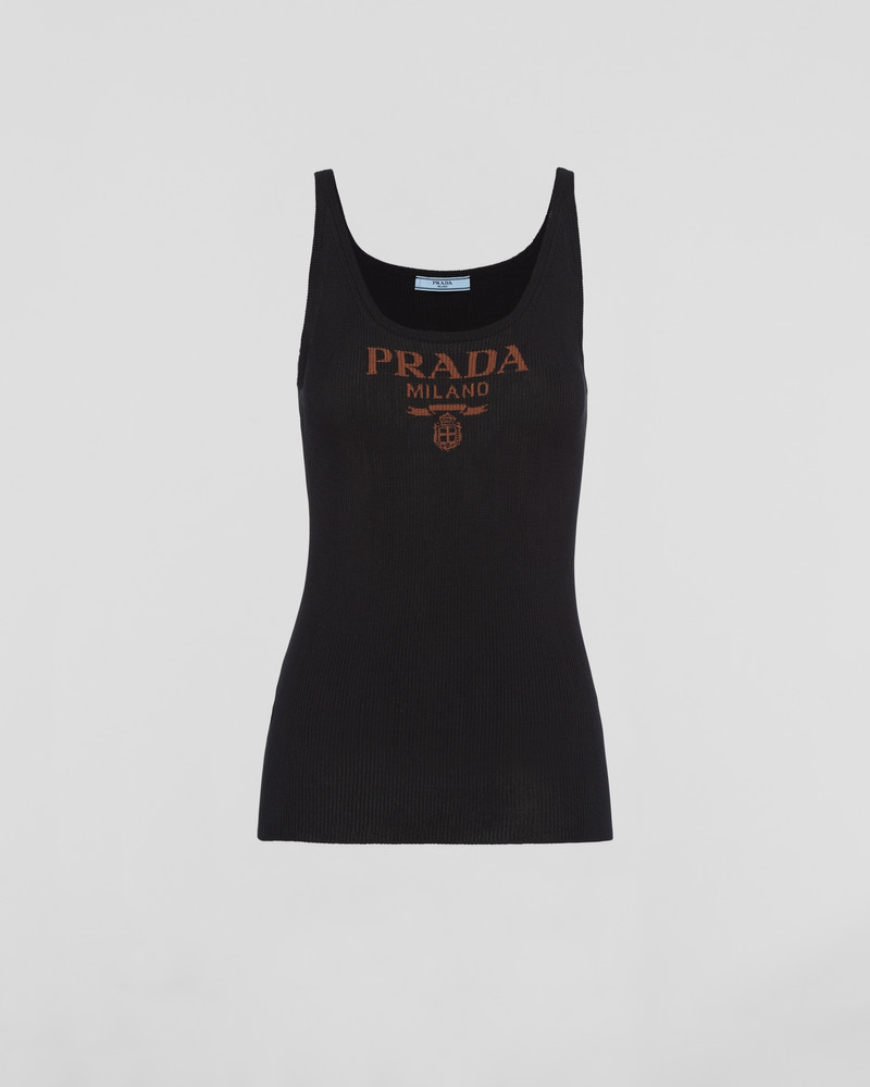 Silk tank top with logo 1