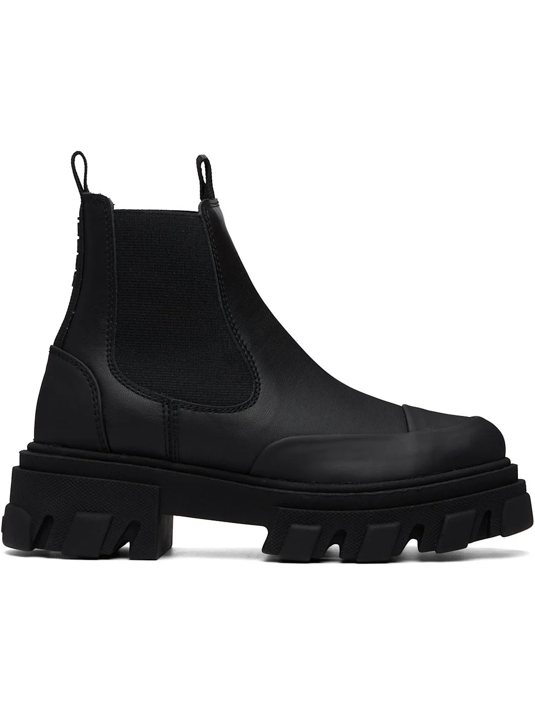 Black Cleated Low Chelsea Boots - 1