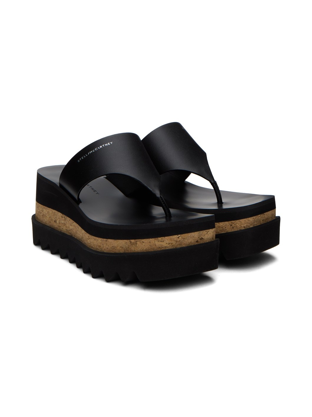 Black Sneak-Elyse Platform Thong Sandals - 4