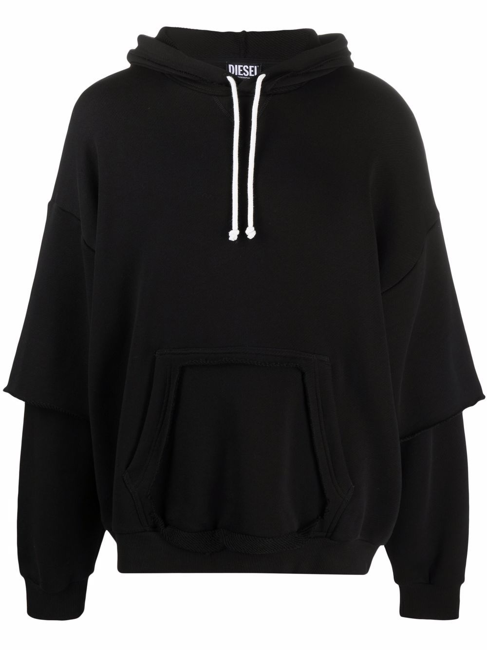 cutout-panel hoodie - 1