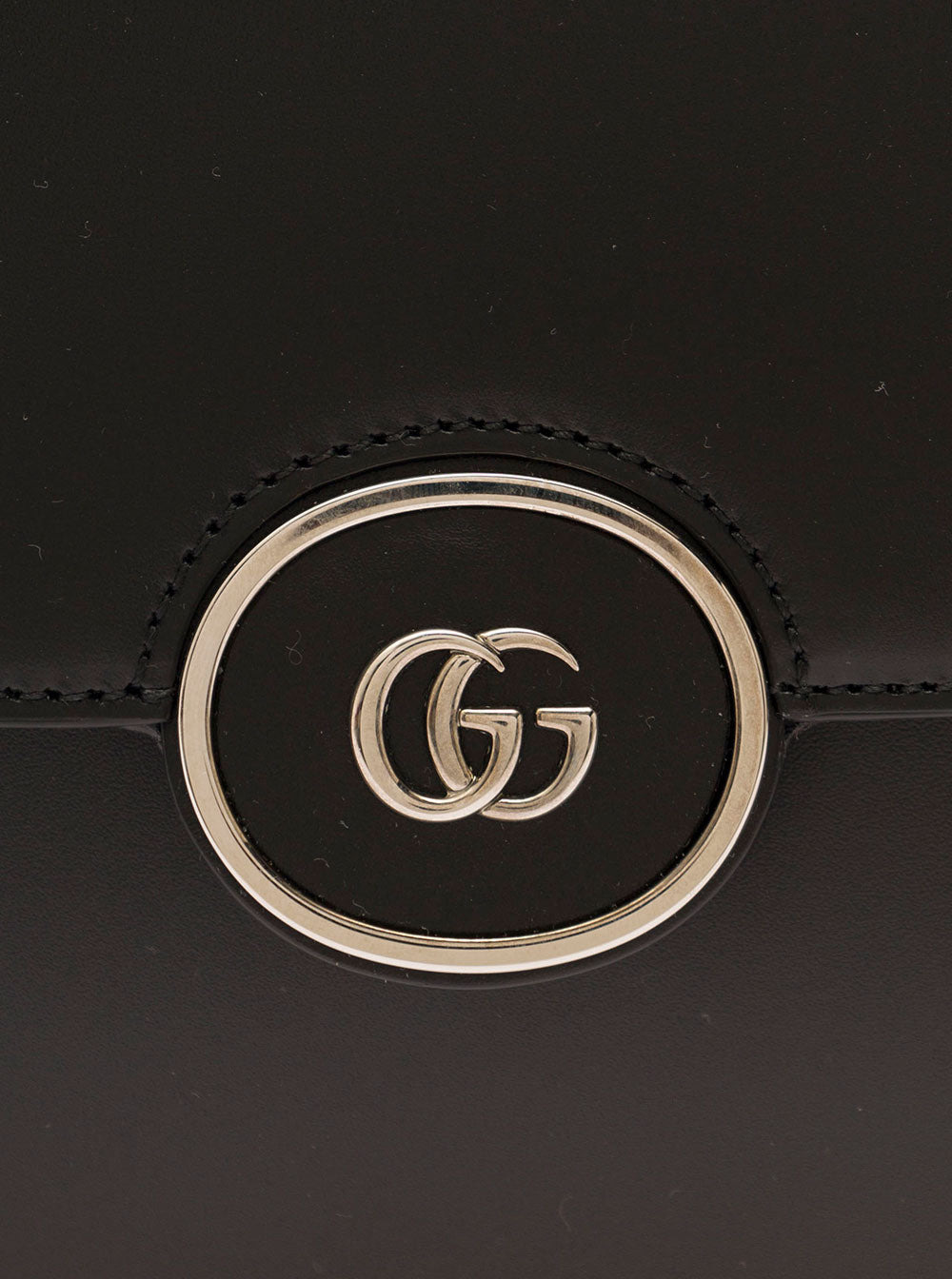 Gucci Women 'Petite Gg' Black Shoulder Bag With Double G Detail In Leather Woman - 4