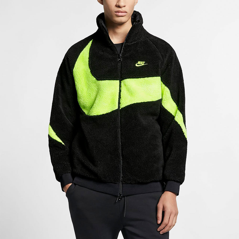 Nike Big Swoosh Reversible Boa Jacket (Asia Sizing) 'Black Neon' BQ6546-017 - 3