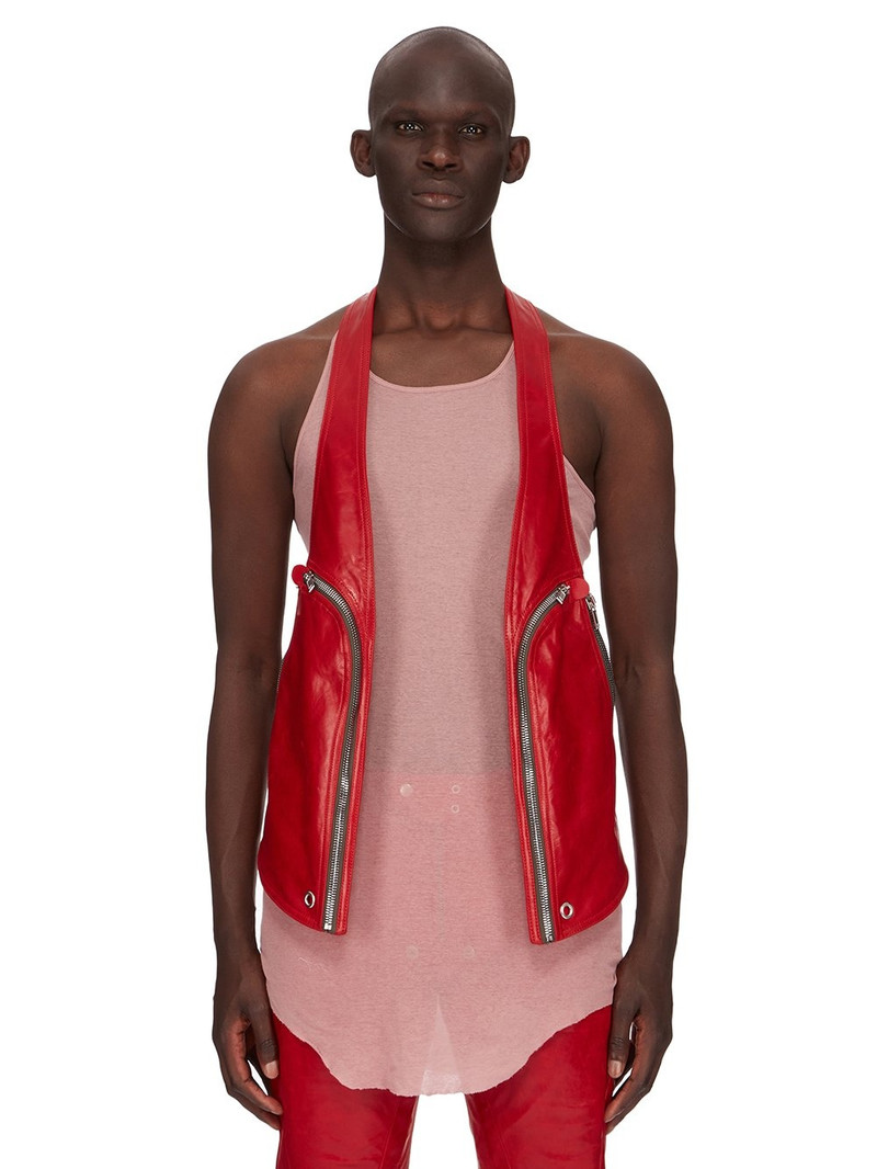Red Bauhaus Leather Vest 1