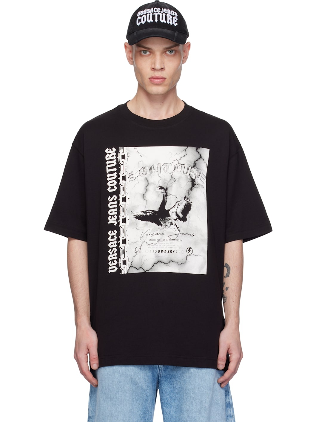 Black Screen-Printed T-shirt - 1
