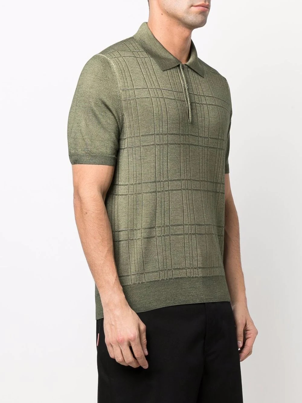 short-sleeve knit polo shirt - 3