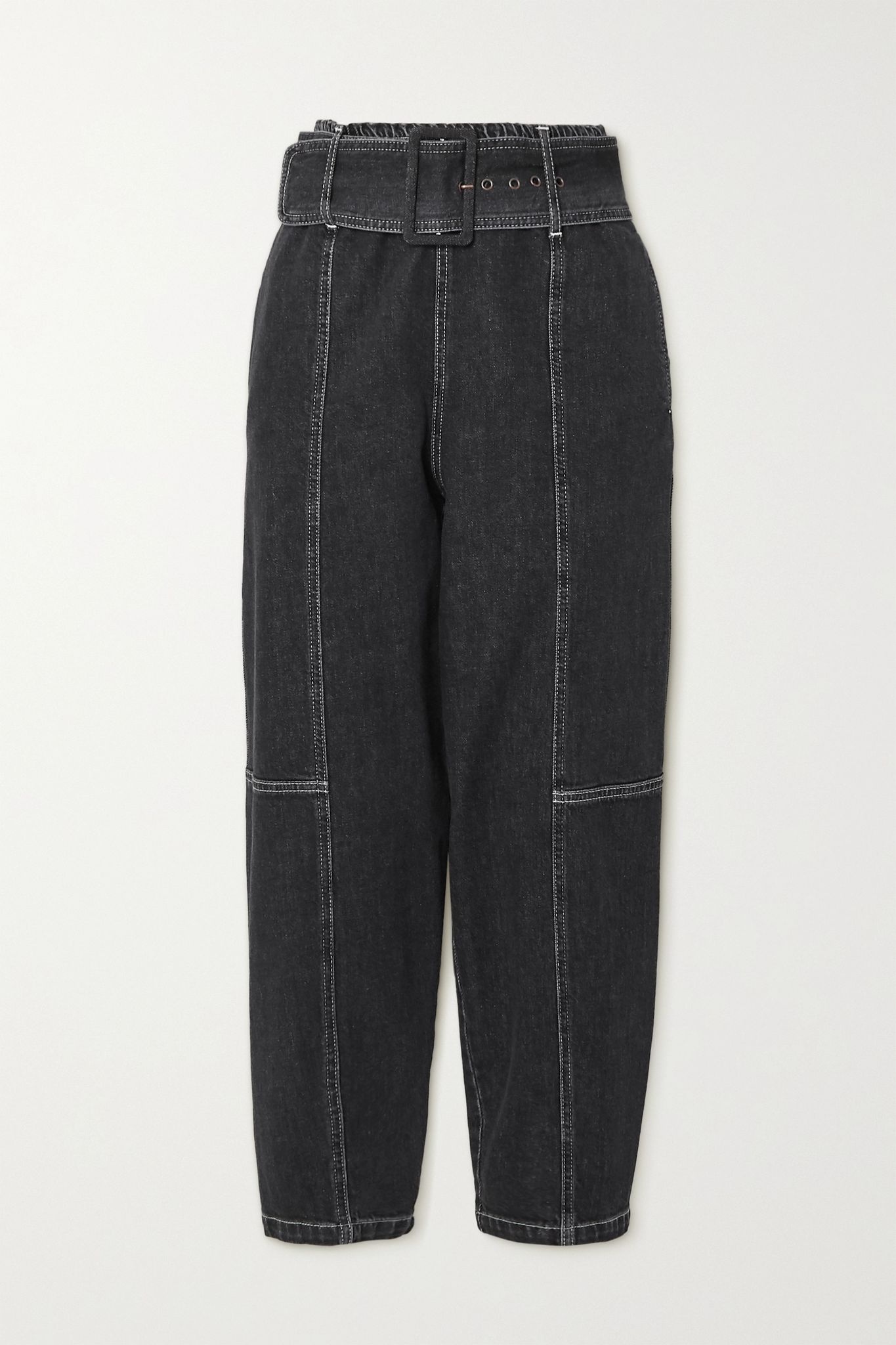 Paneled high-rise tapered jeans - 1