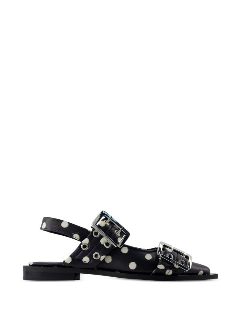 buckled polka-dot flat pumps 1