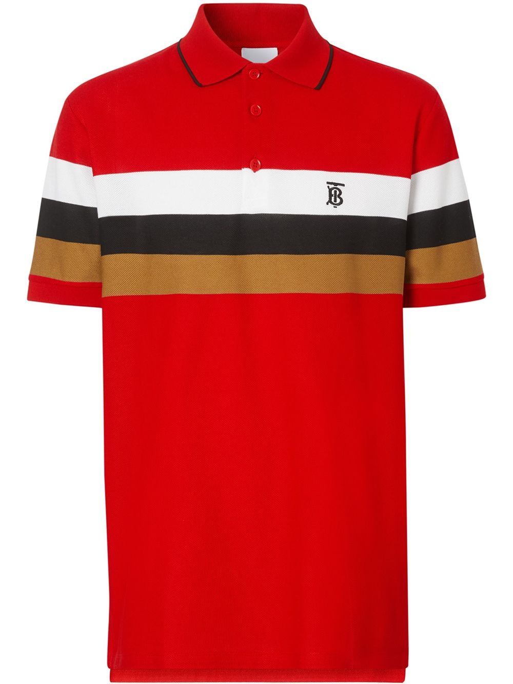 striped TB motif polo shirt - 1