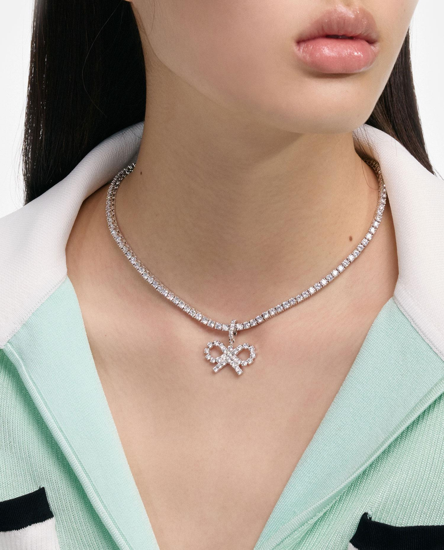 CRYSTAL BOW TENNIS NECKLACE - 3