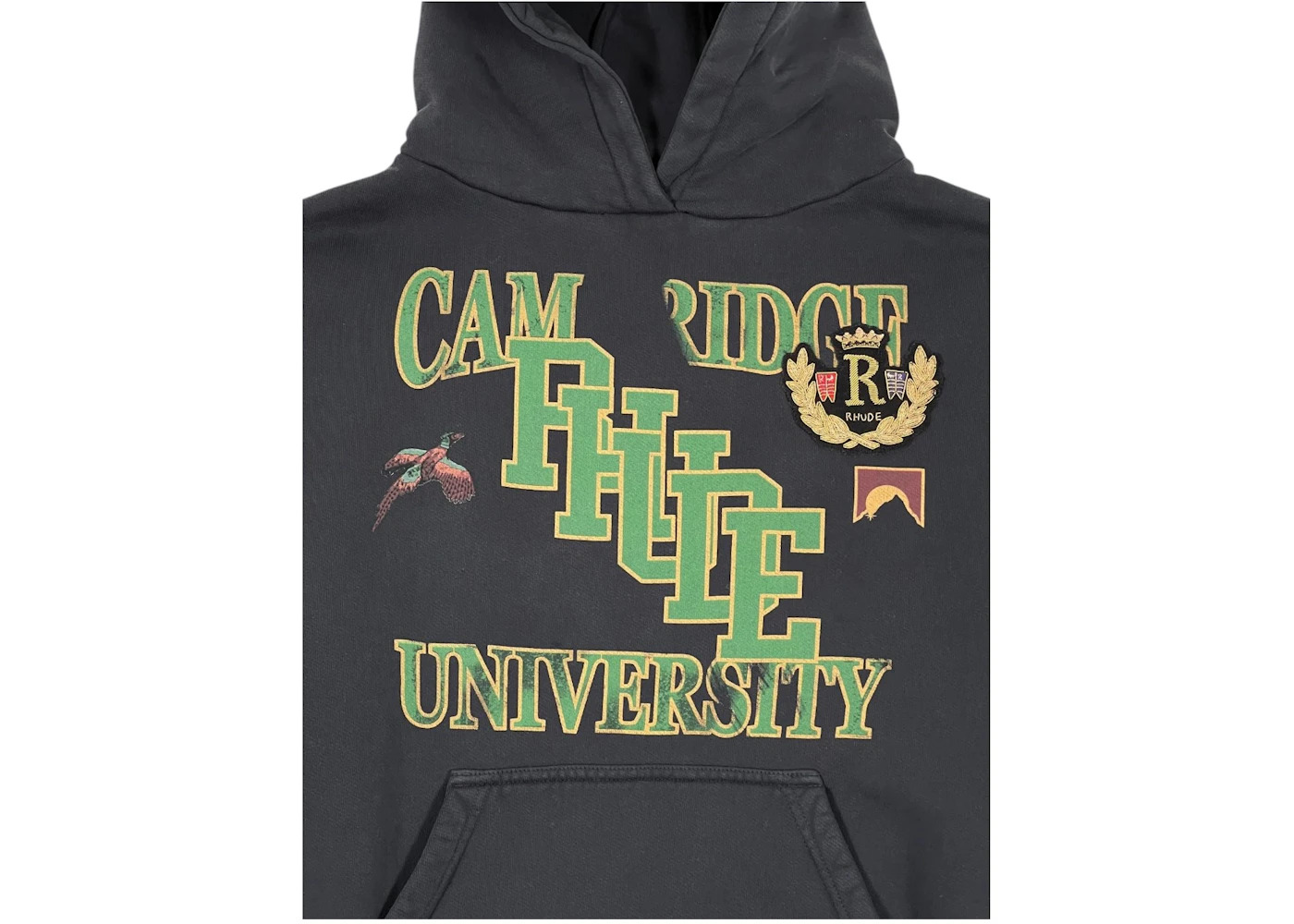Rhude Cambridge University Hoodie Black - 3