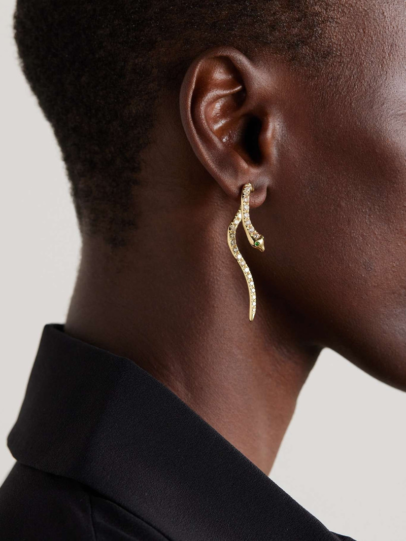 ILEANA MAKRI Boa 18-karat gold diamond earrings Gold outlook