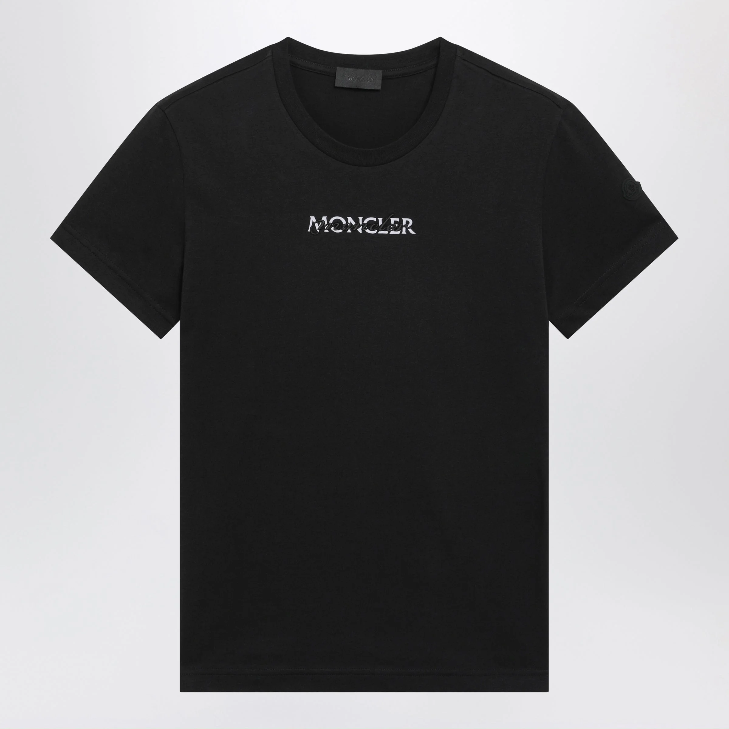 Moncler Black Cotton T-Shirt With Logo Women - 1