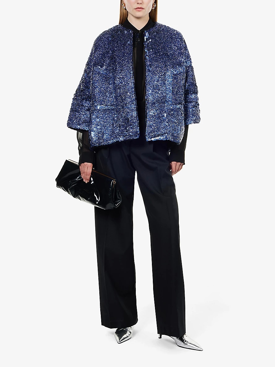 Violini sequin-embellished padded crepe jacket - 2