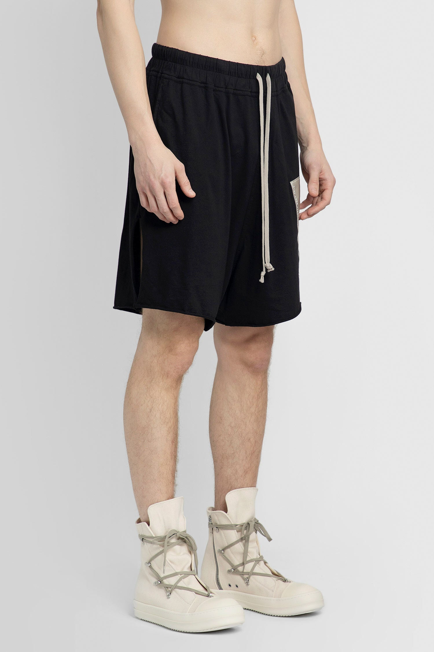 RICK OWENS MAN BLACK SHORTS - 3