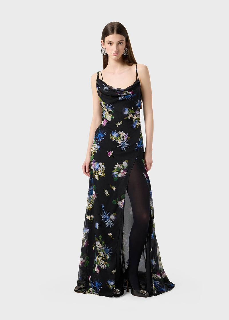 Blumarine SILK CHIFFON DRESS WITH EMBROIDERED PRINT outlook