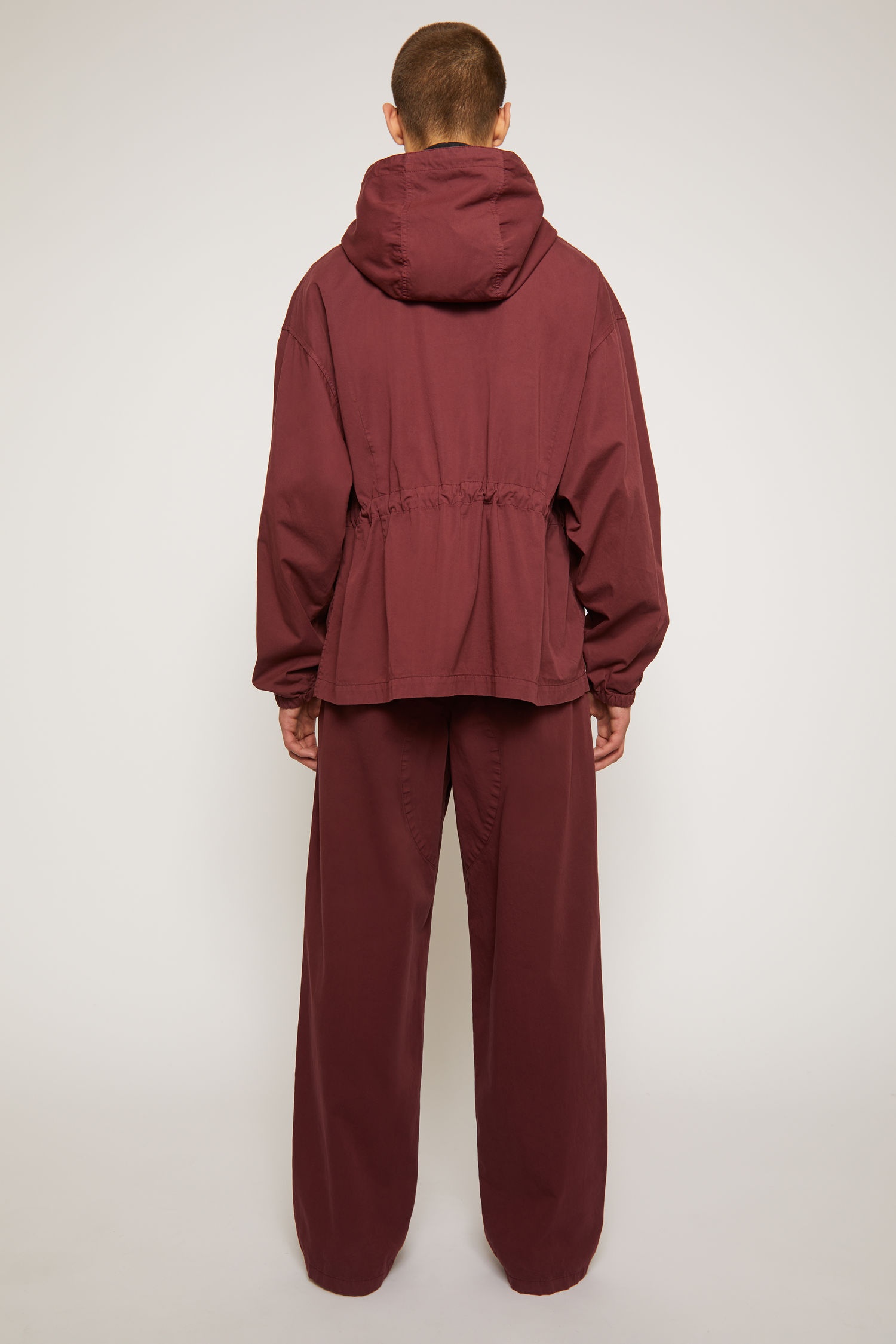 Half-zip hooded jacket burgundy - 4