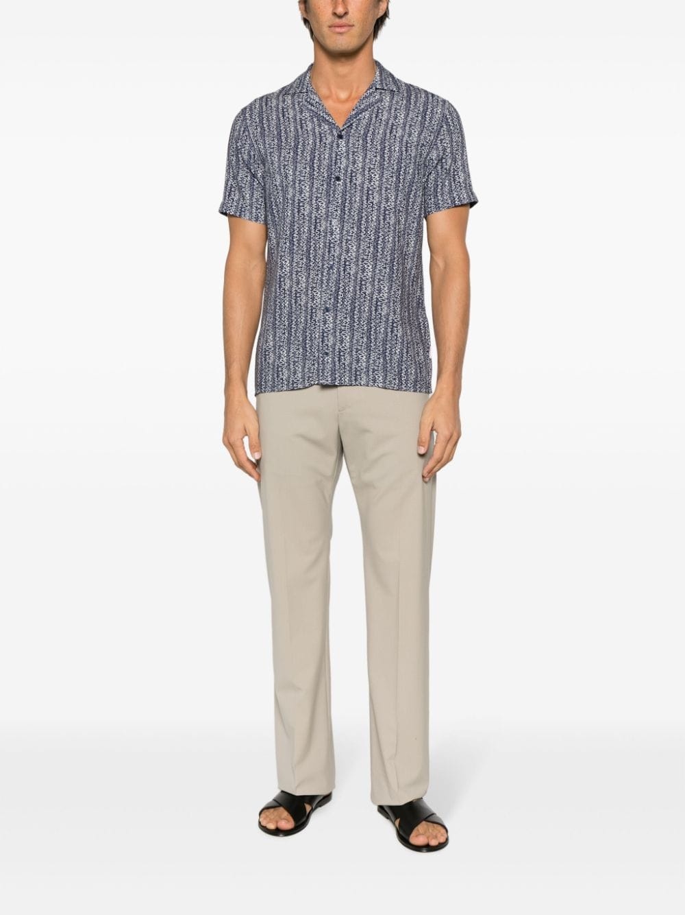 wave-print short-sleeve shirt - 2