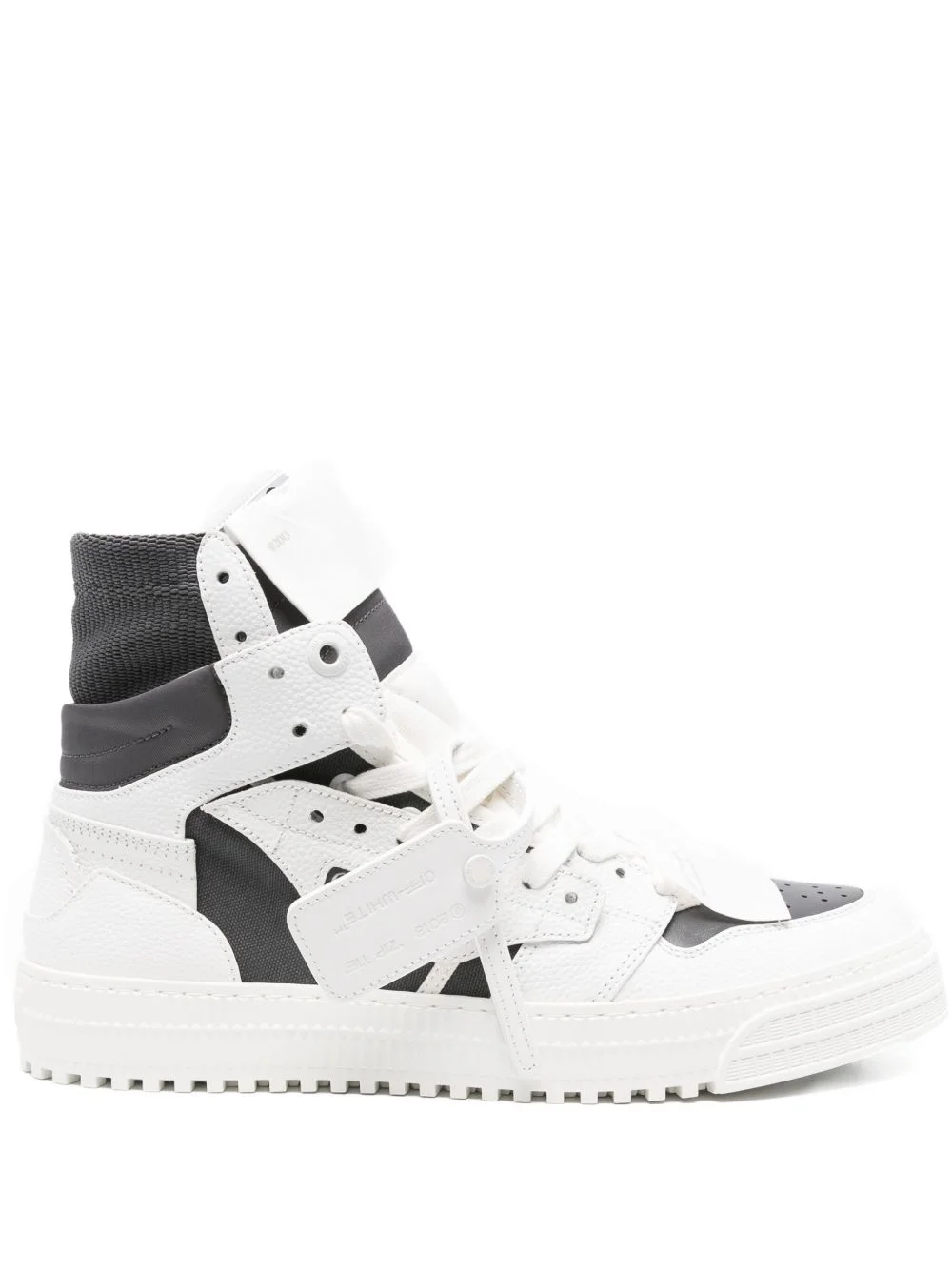 high-top leather sneakers - 1