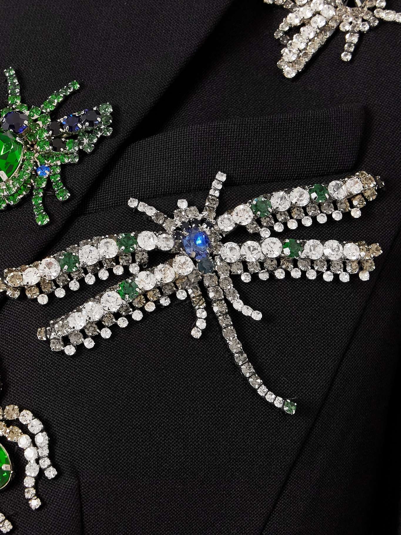 Crystal-embellished wool blazer - 4