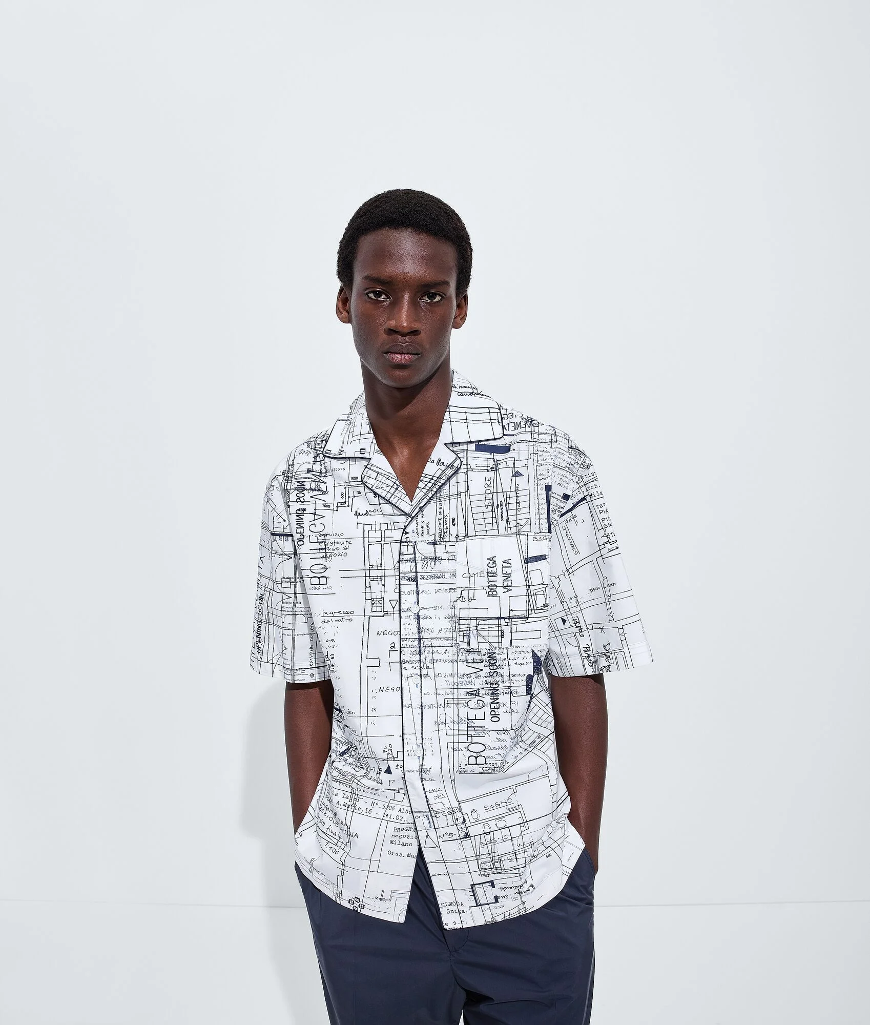 Cotton Poplin Printed Pajama Shirt - 1