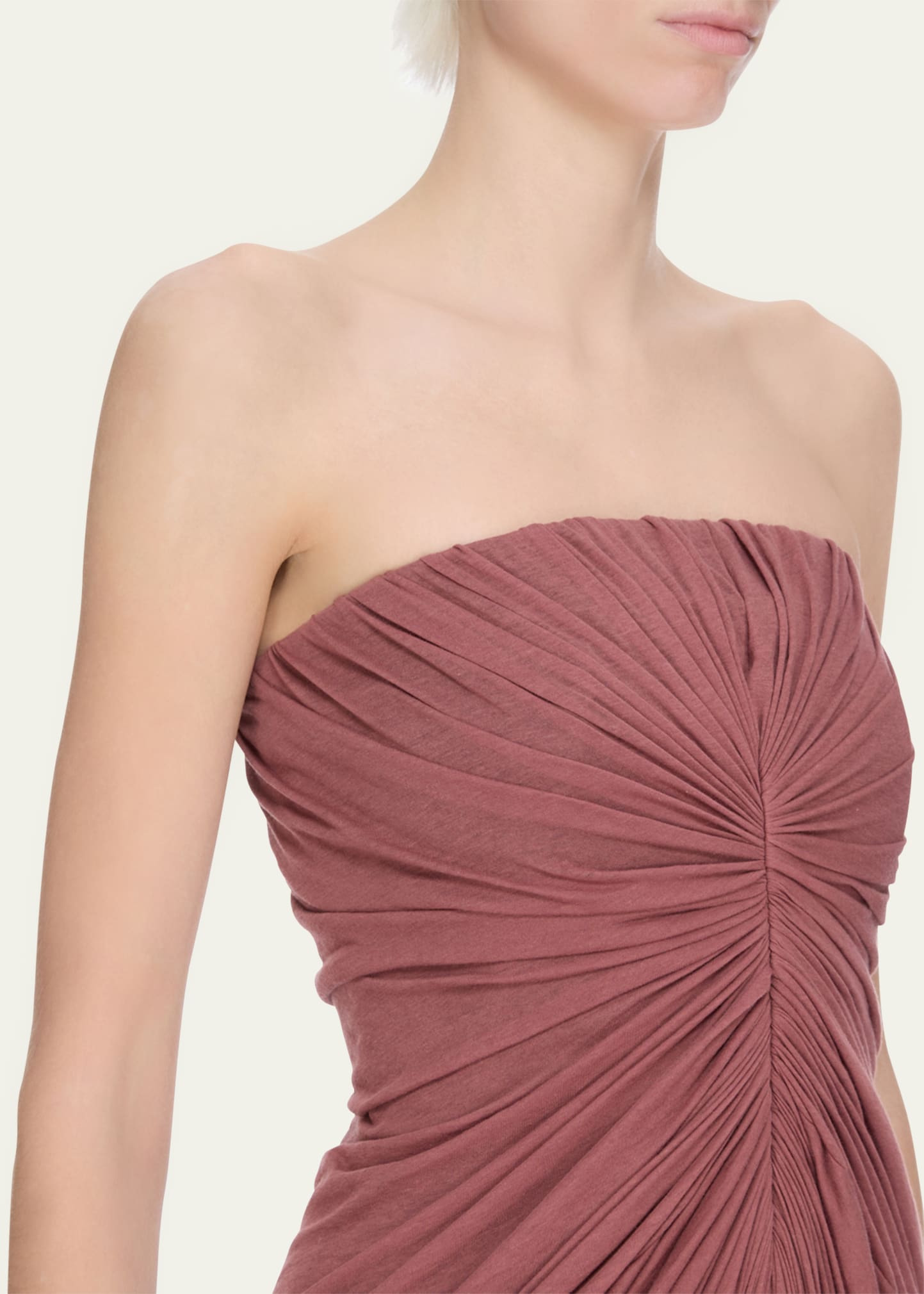 Strapless Draped Gown - 5
