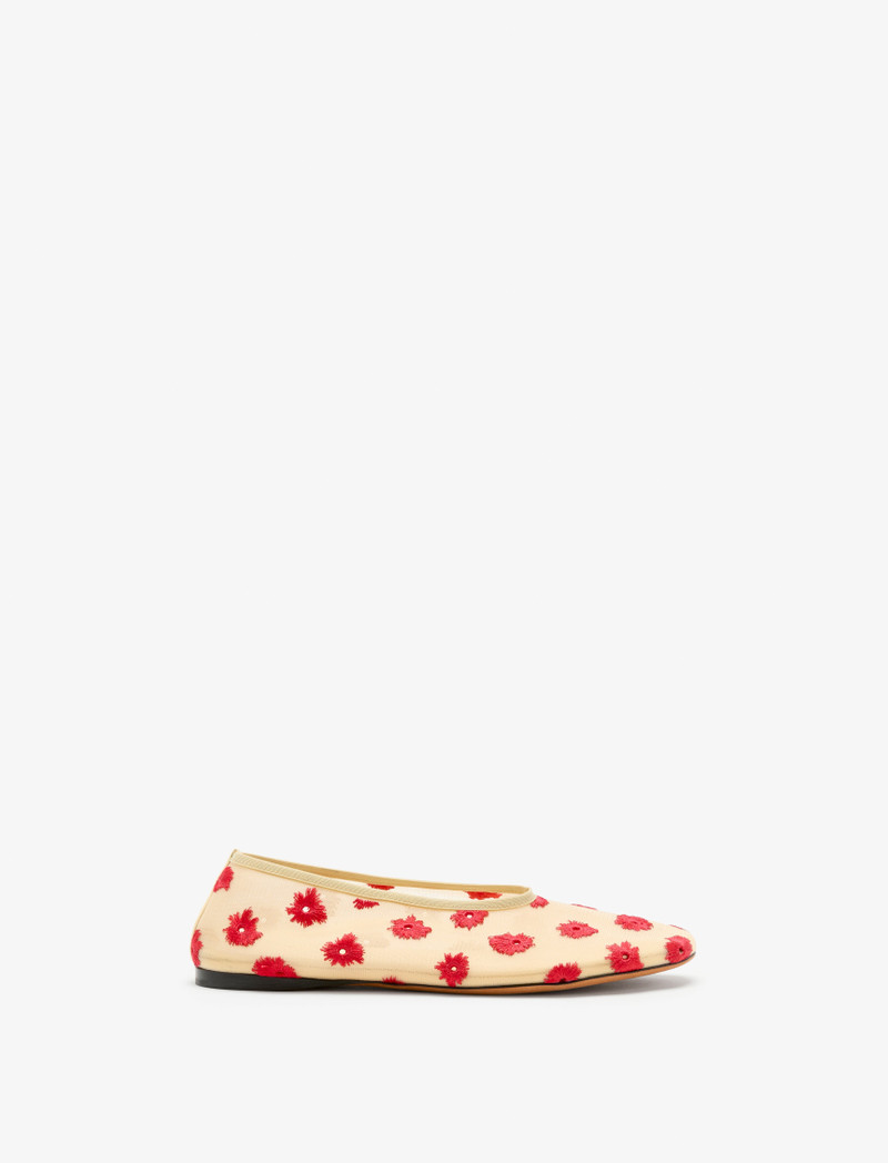 Tee Embroidered Slippers in Stretch Mesh - 1