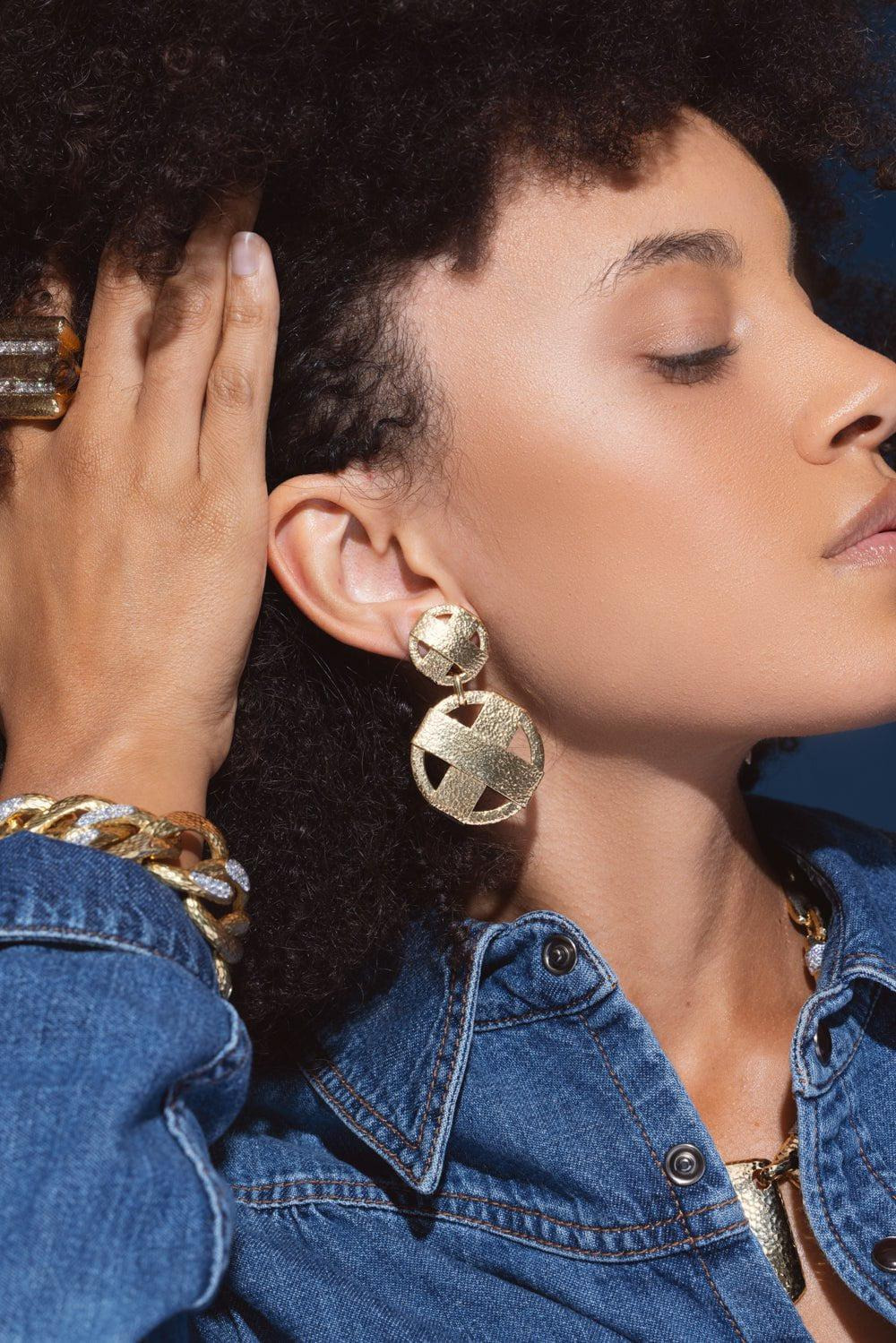 Hammered XO Earrings - 4