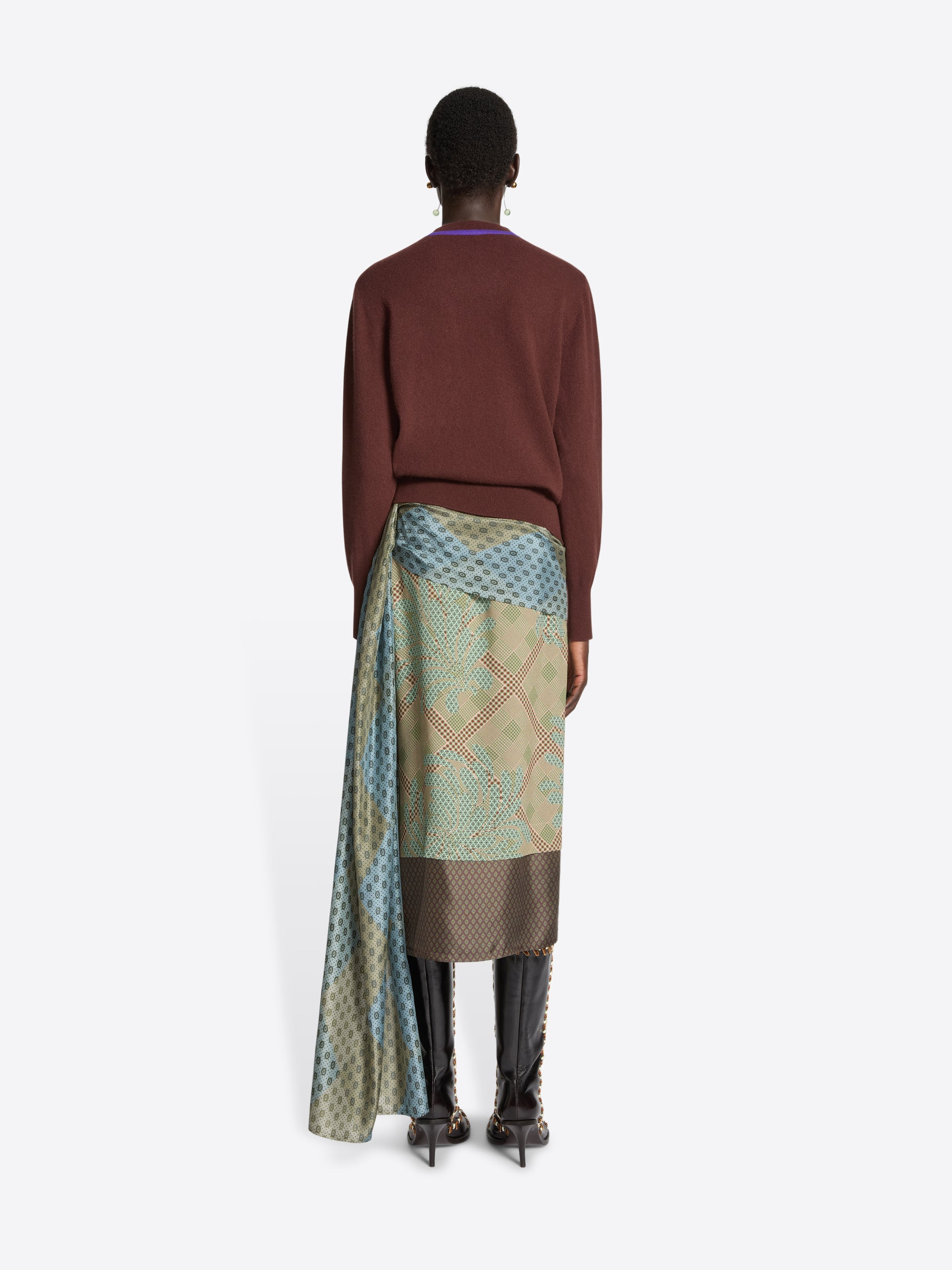 DRAPED SILK SKIRT - 4