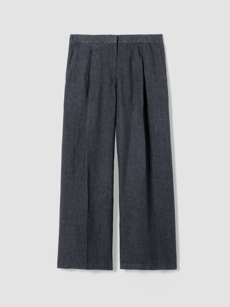 Washed Organic Linen Délavé Trouser Pant 1