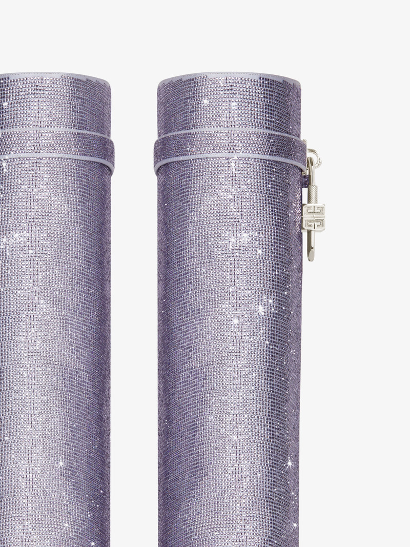 SHARK LOCK BOOTS IN SATIN WITH STRASS 6