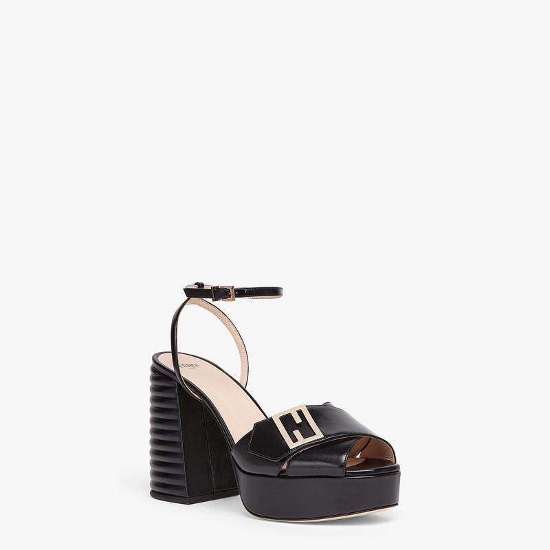FENDI Black leather Promenade Sandals outlook