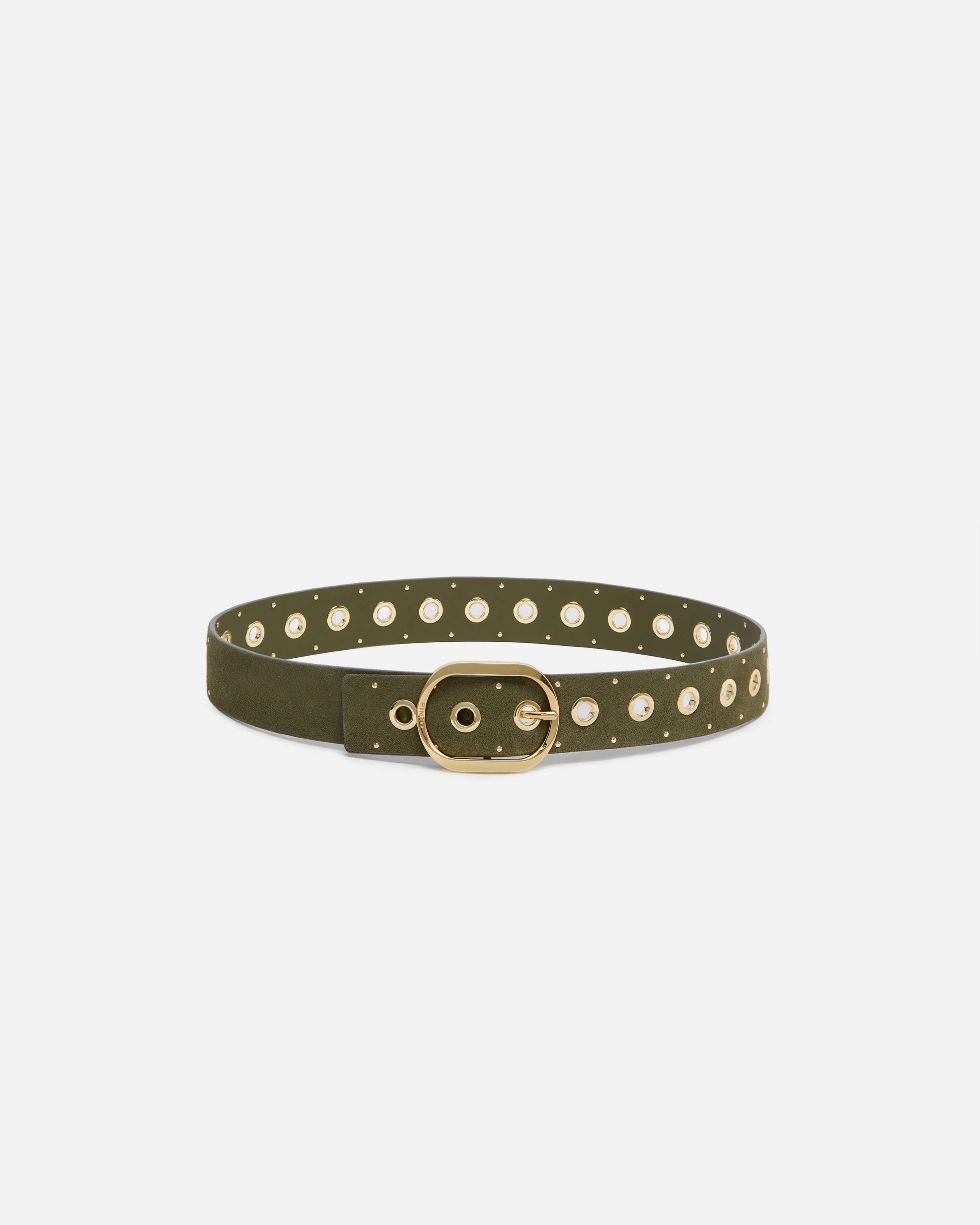 LEATHER BELT WITH EYELETS, 4CM - 1