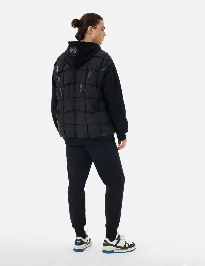 EVISU KAMON PRINT LOOSE FIT PADDED BOMBER JACKET outlook