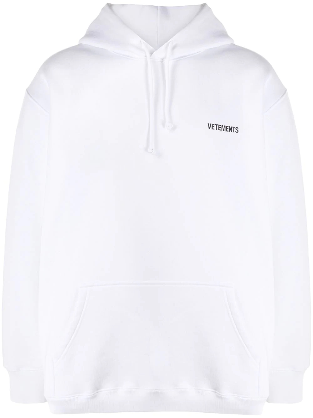 logo print drawstring hoodie - 1