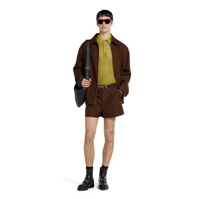 GUCCI Embossed wool twill zip jacket outlook
