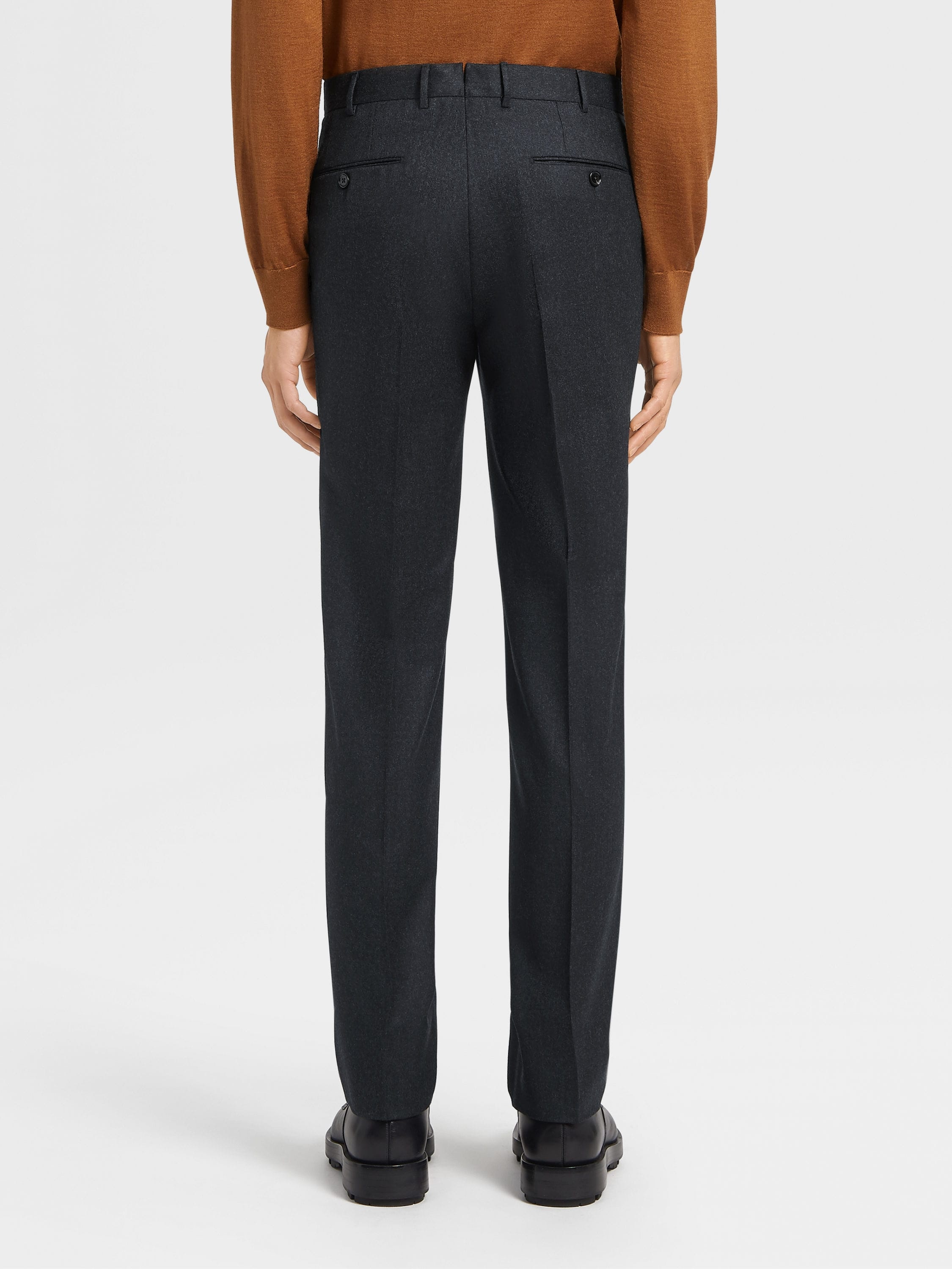 DARK GREY WOOL PANTS - 3
