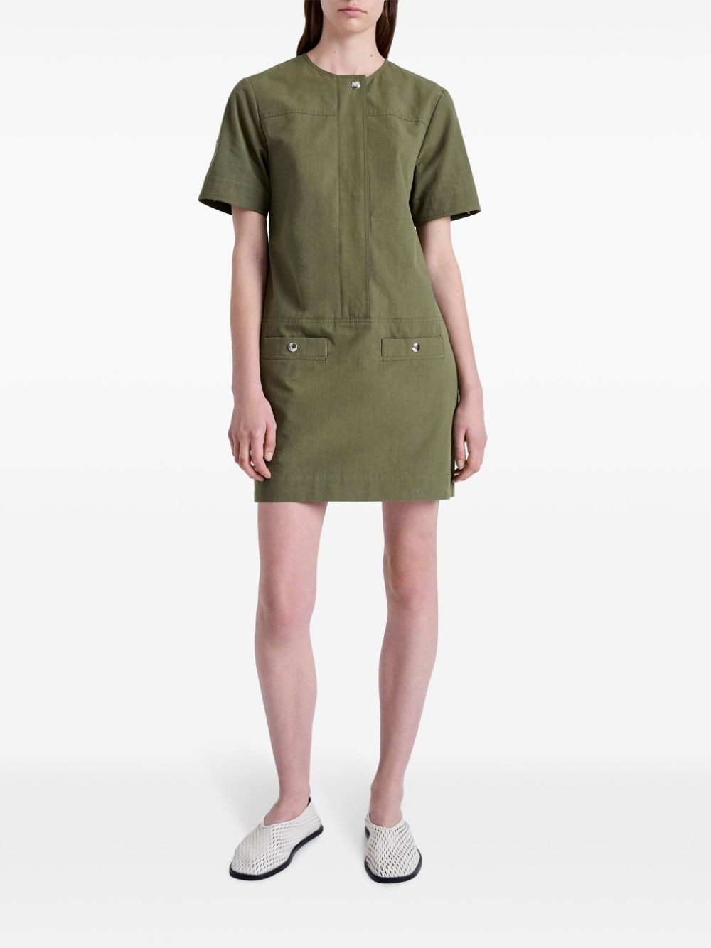 short-sleeve cotton mini dress - 2