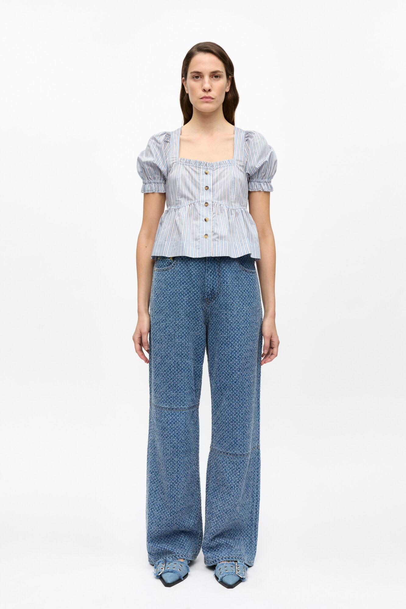 STRIPED YARN DYED BLOUSE - 3