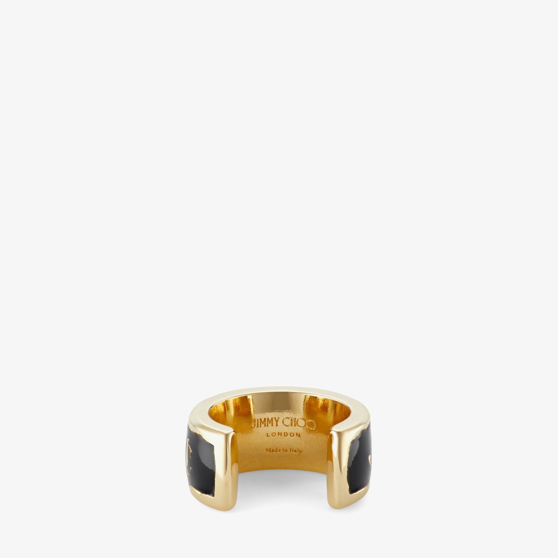Single JC Ear Cuff
Gold-Finish Metal and Black Enamel JC Ear Cuff 6