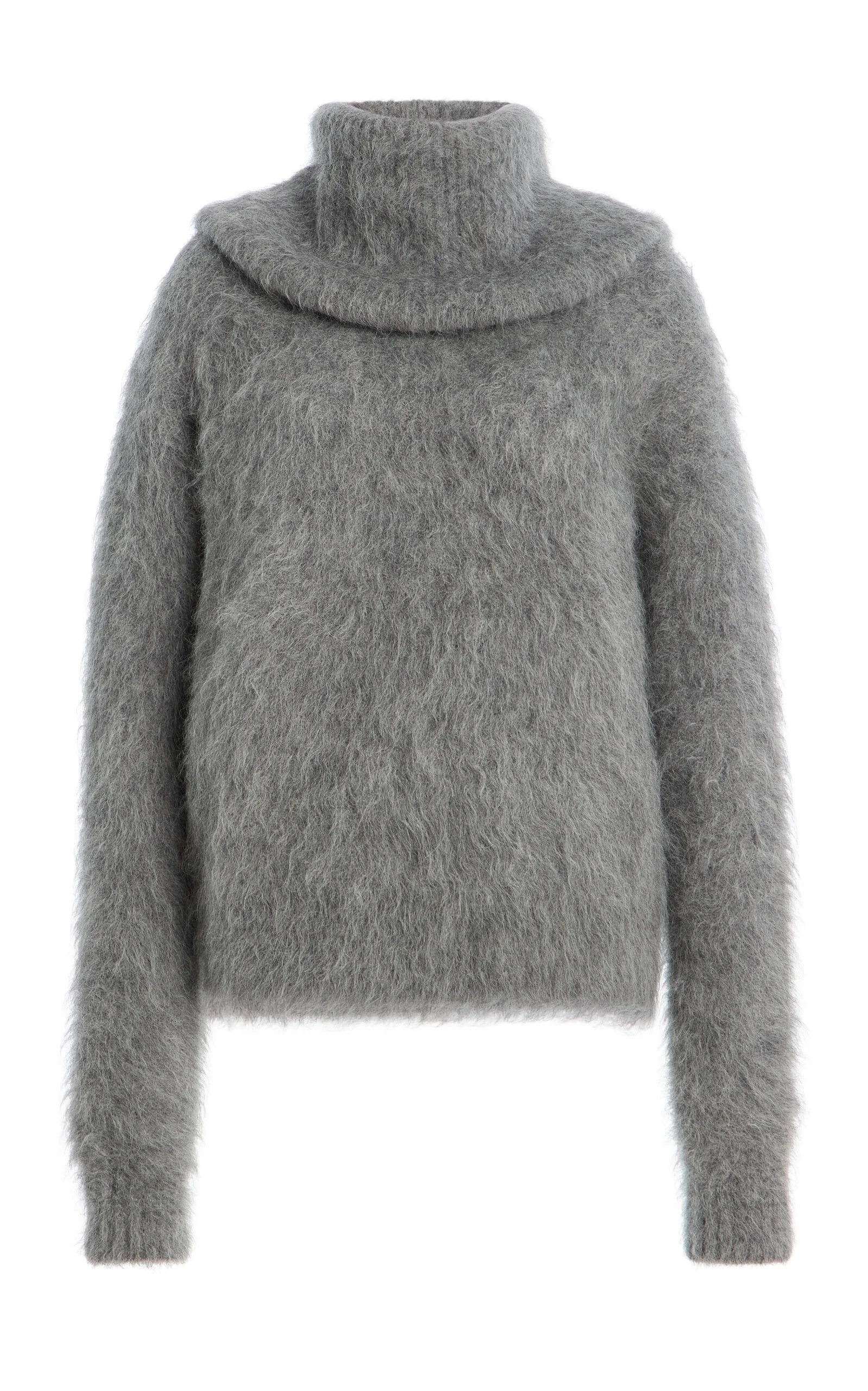 Alpaca-Blend Turtleneck Sweater grey - 1