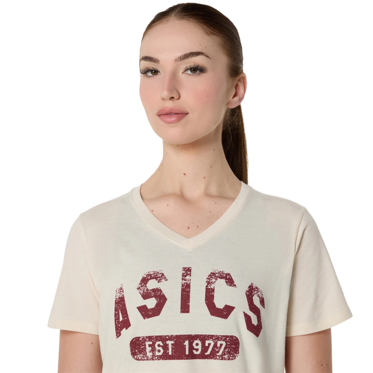 WOMEN'S SHORT SLEEVE EST 1977 V-NECK TEE - 4