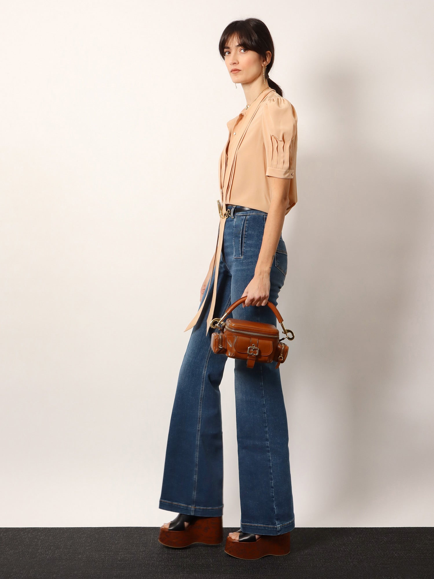 CHLOE' - Chloe' Small Double Carry Leather Bag With Multipocket Detail - 2
