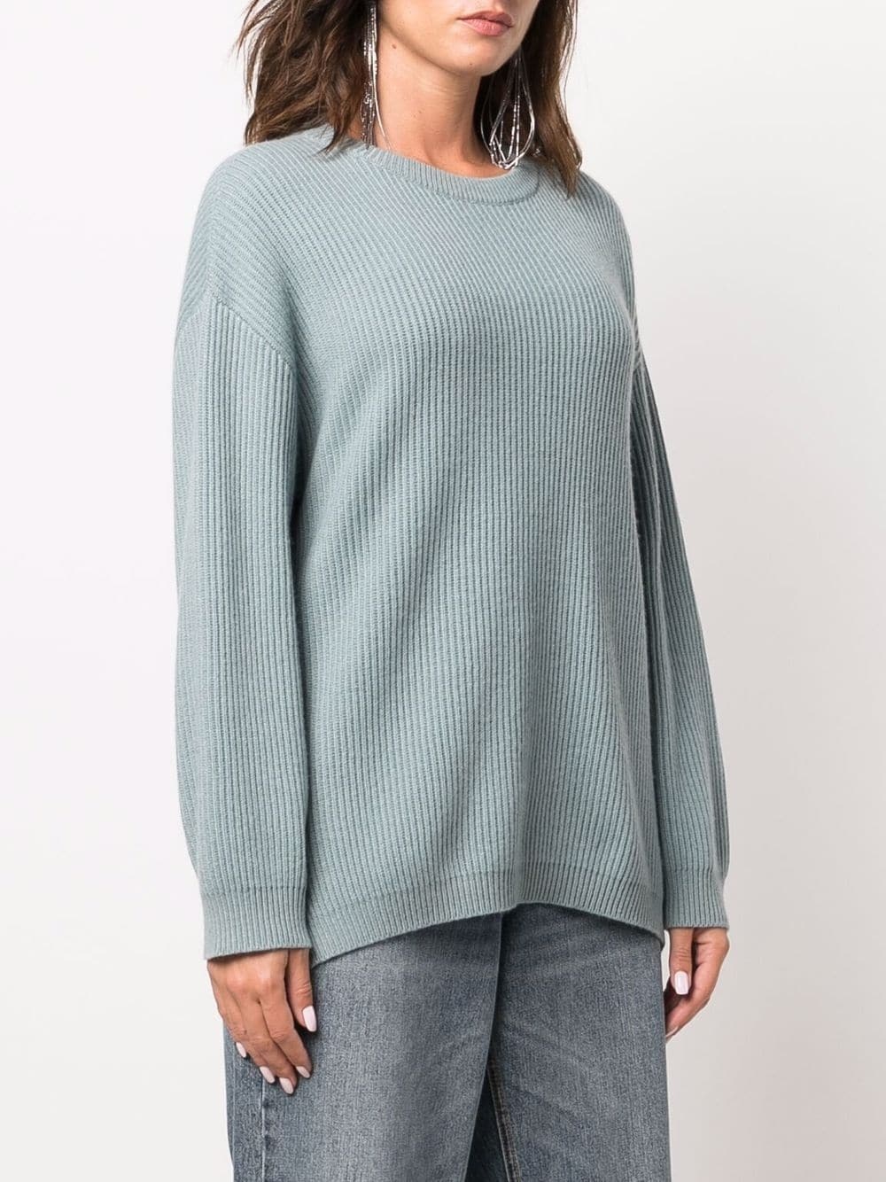 ribbed-knit side-button jumper - 3