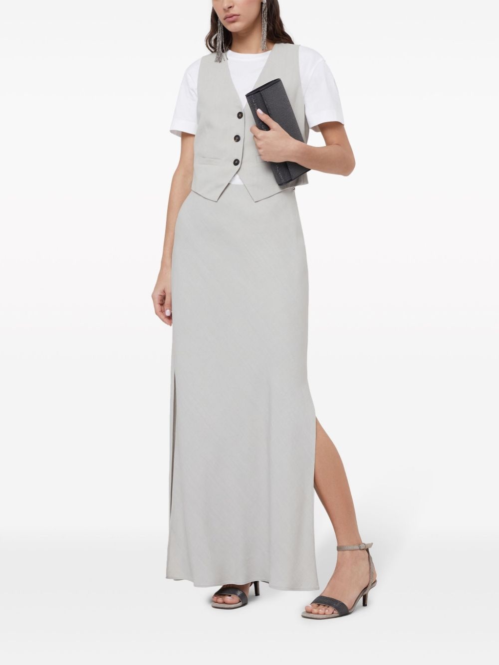 Monili-trim cotton T-shirt - 2