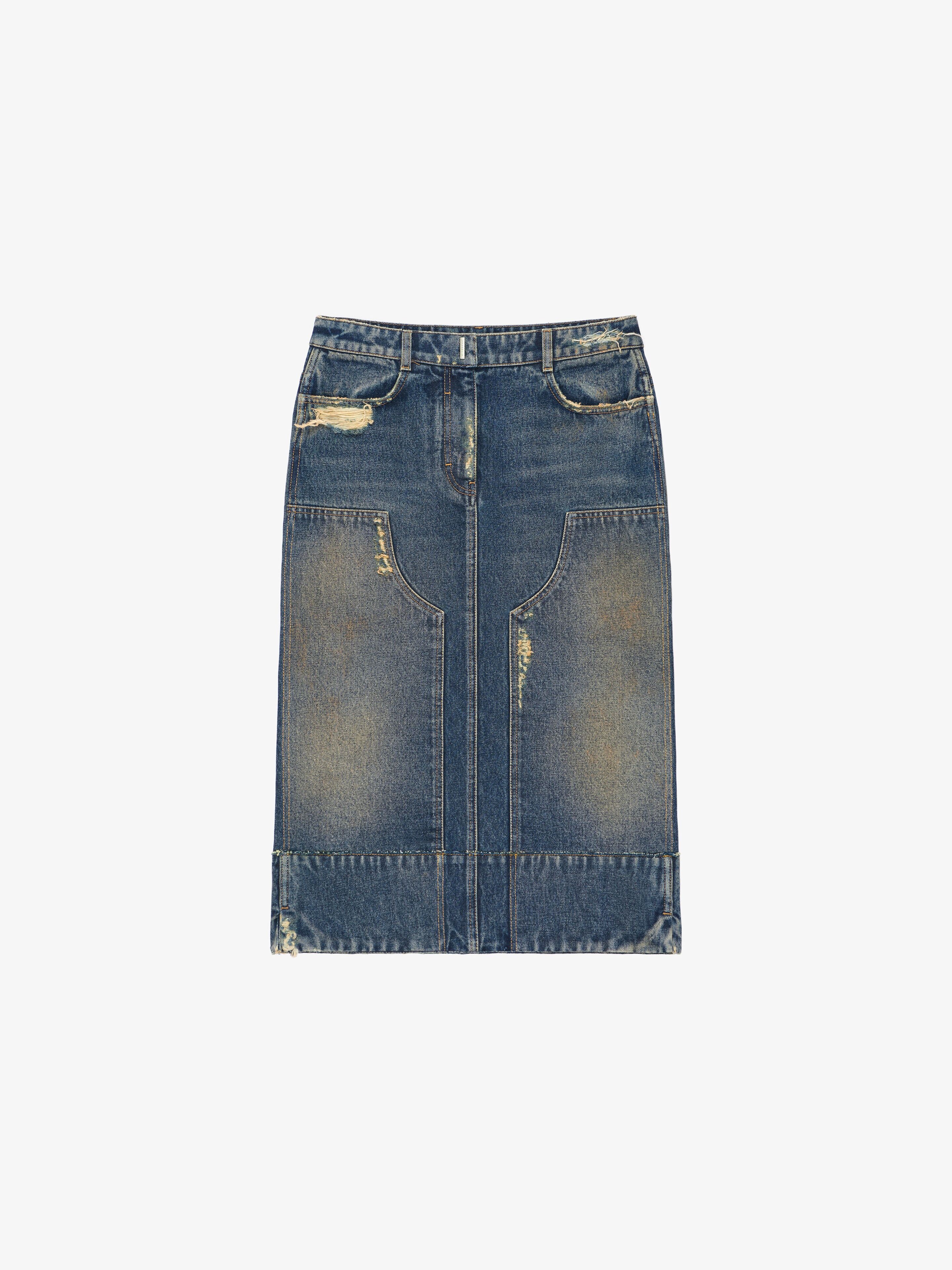SKIRT IN DENIM WITH PATCHES - 1